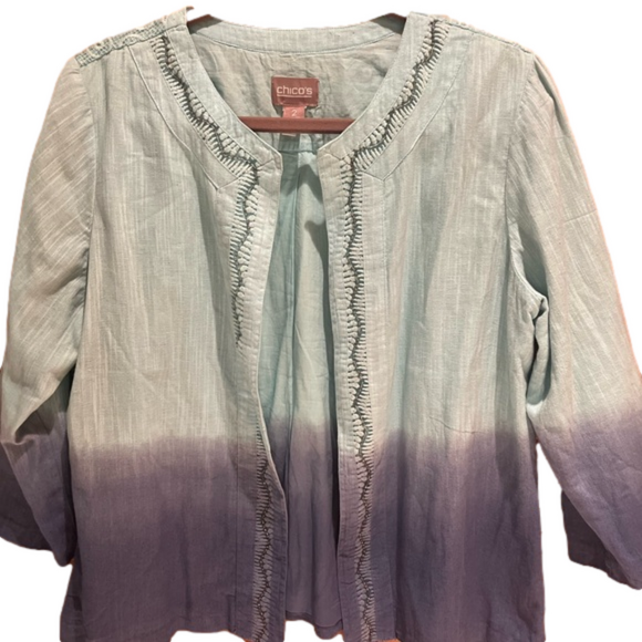 CHICO’S OMBRE JACKET SIZE 2/L - Picture 1 of 7
